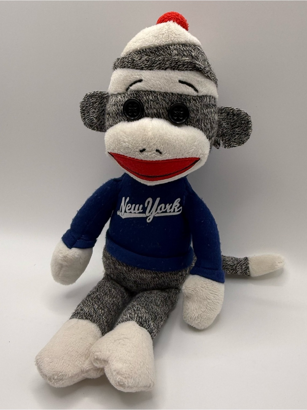 Ty 2016 NY Sock Monkey With Plastic Pellets Plush (TYPL-46)